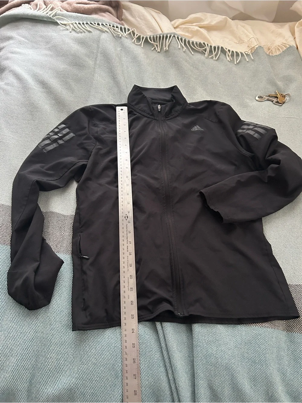 Adidas Running Men’s Black Full-Zip Lightweight Athletic Jacket, L